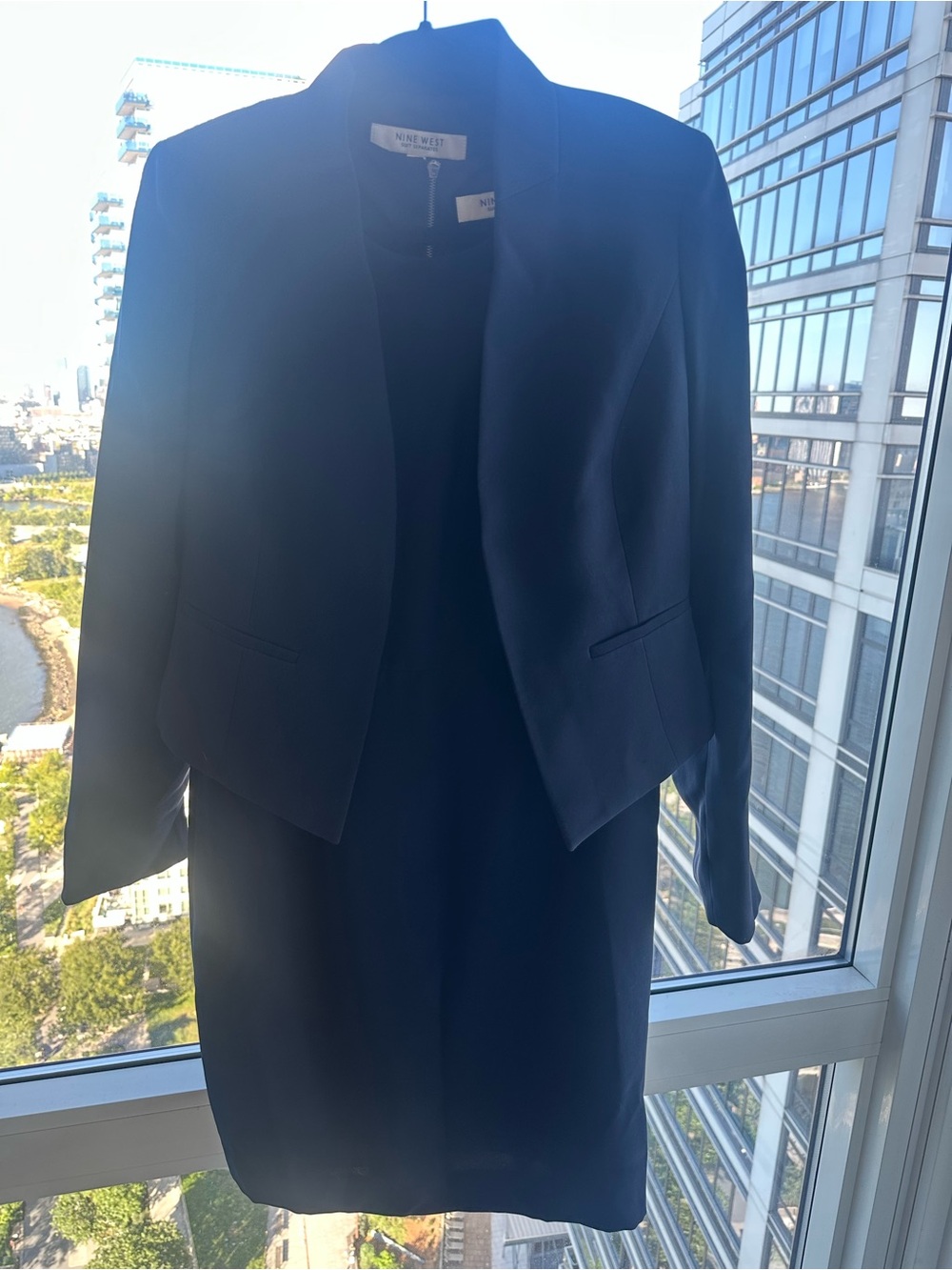 Nine West Navy Women's Two-Piece Blazer and Sheath Dress